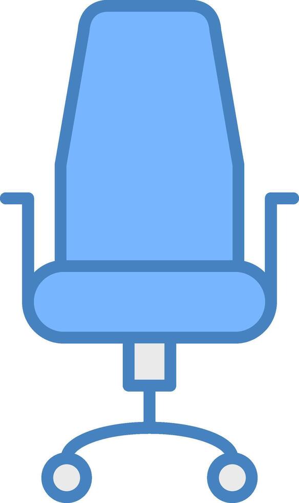 Stuhl Linie gefüllt Blau Symbol vektor