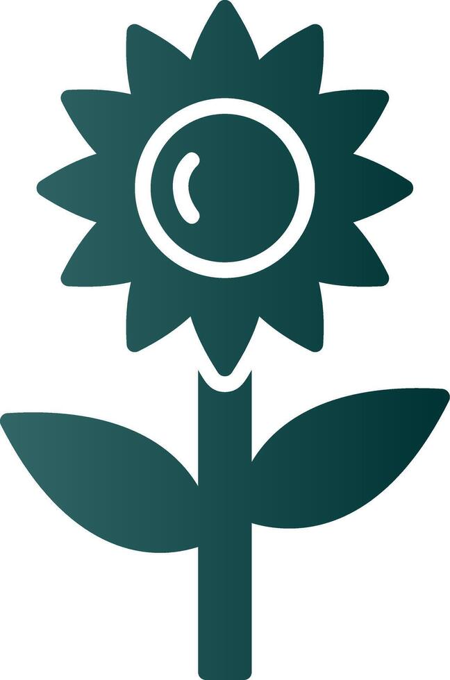 Sonnenblumen-Glyphen-Verlaufssymbol vektor