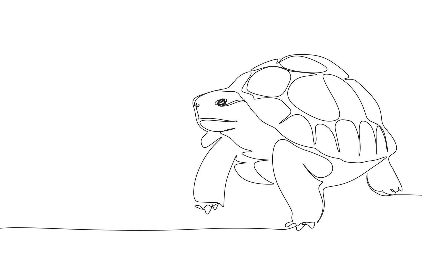 Schildkröte einer Linie kontinuierlich. Linie Kunst Schildkröte. Hand gezeichnet Kunst. vektor