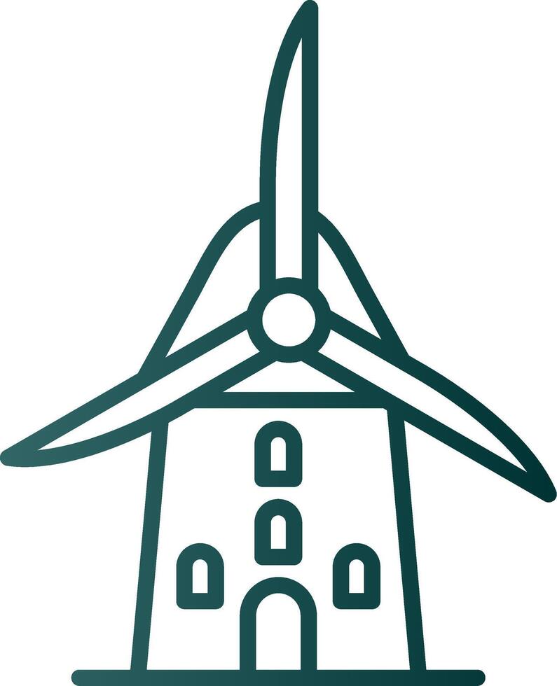 Symbol für den Farbverlauf der Windmühlenlinie vektor