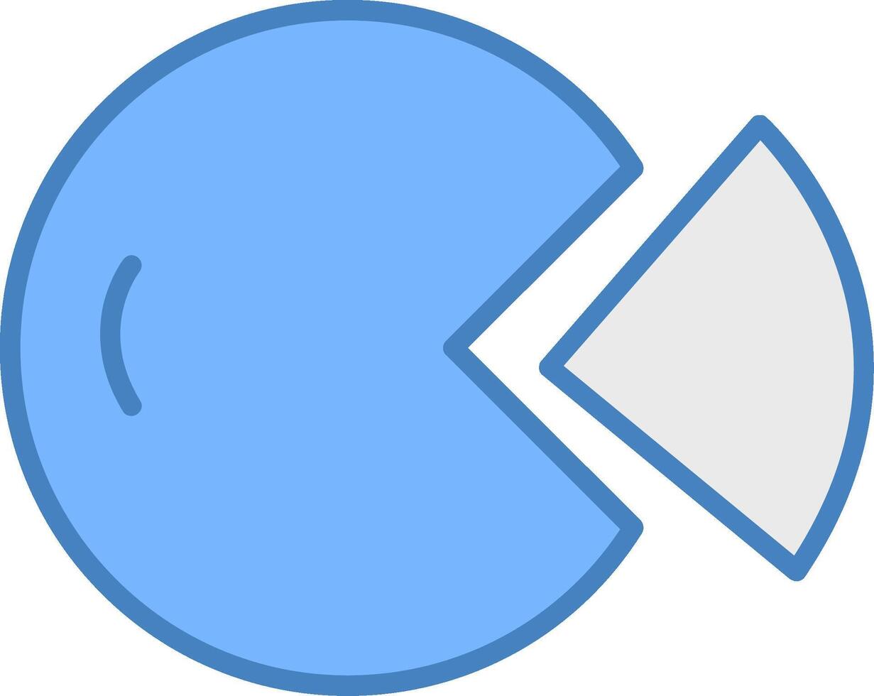 Kuchen Diagramm Linie gefüllt Blau Symbol vektor