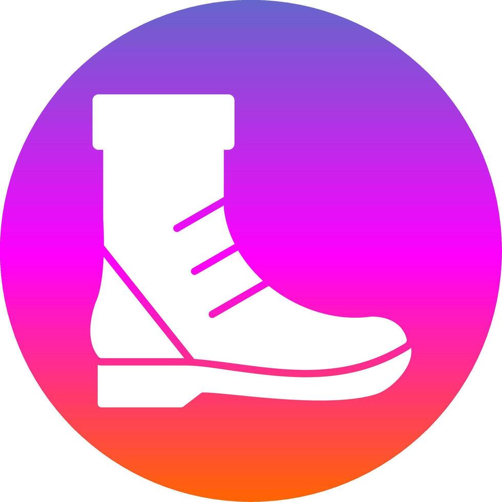 Stiefel Glyphe Gradient Kreis Symbol Design vektor