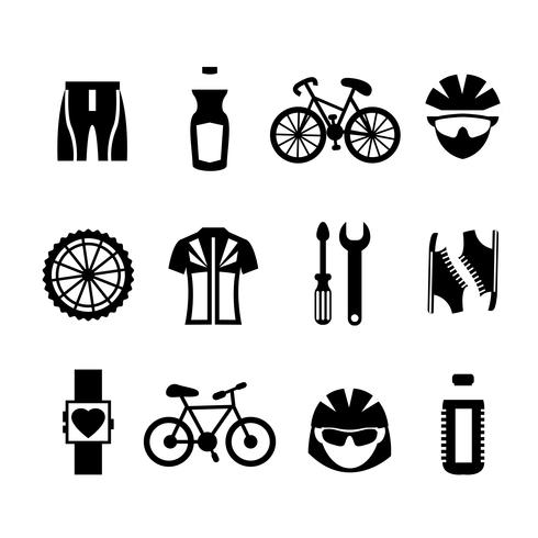 Cykel ikoner Set vektor