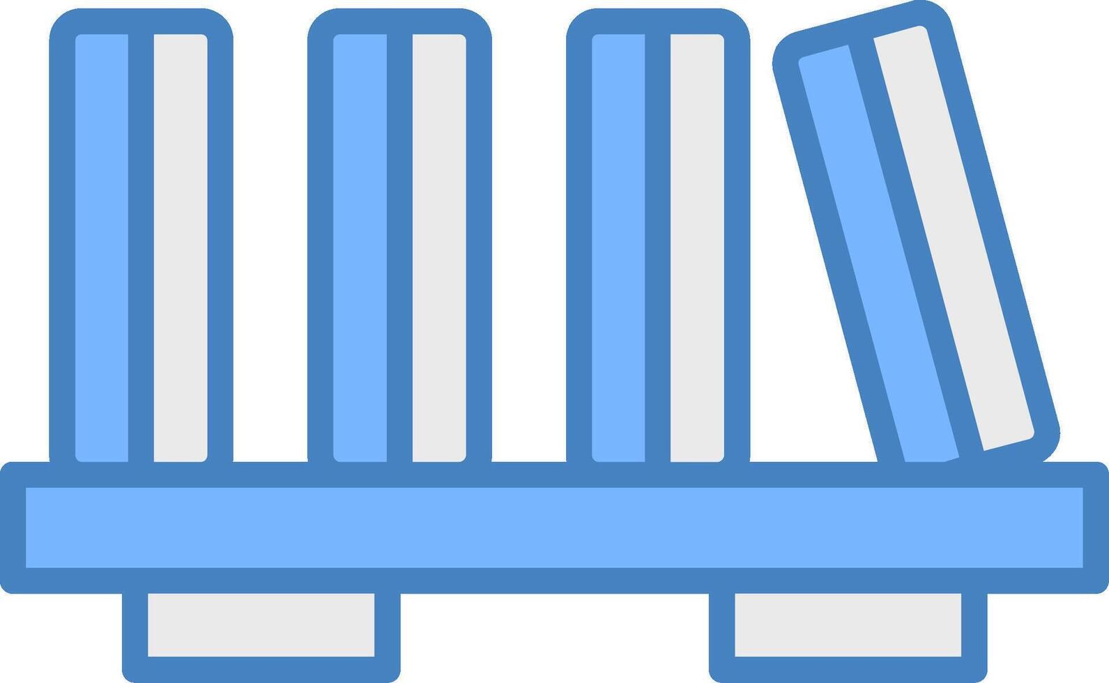 Buch Regal Linie gefüllt Blau Symbol vektor