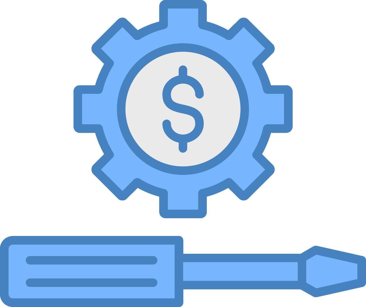 pengar förvaltning linje fylld blå ikon vektor