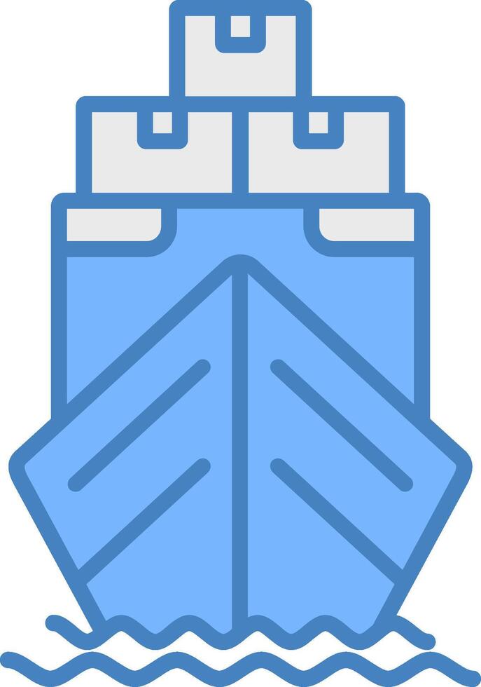 Yacht Linie gefüllt Blau Symbol vektor