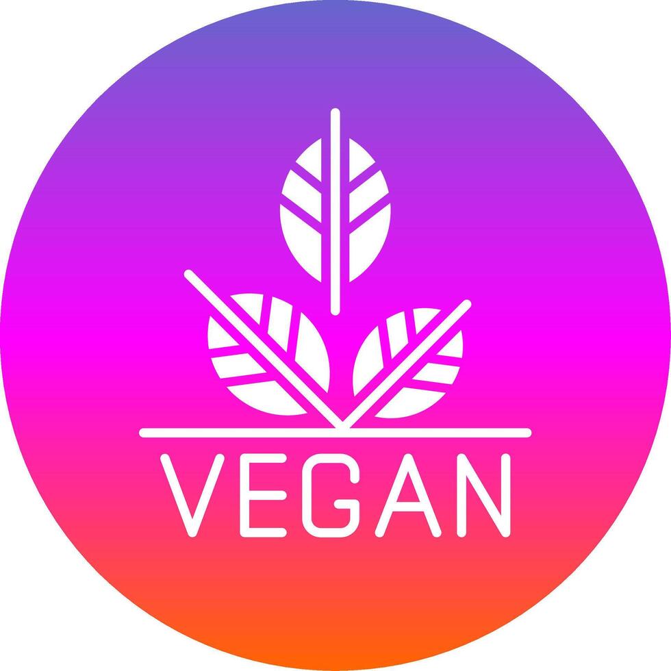 vegan Glyphe Gradient Kreis Symbol Design vektor