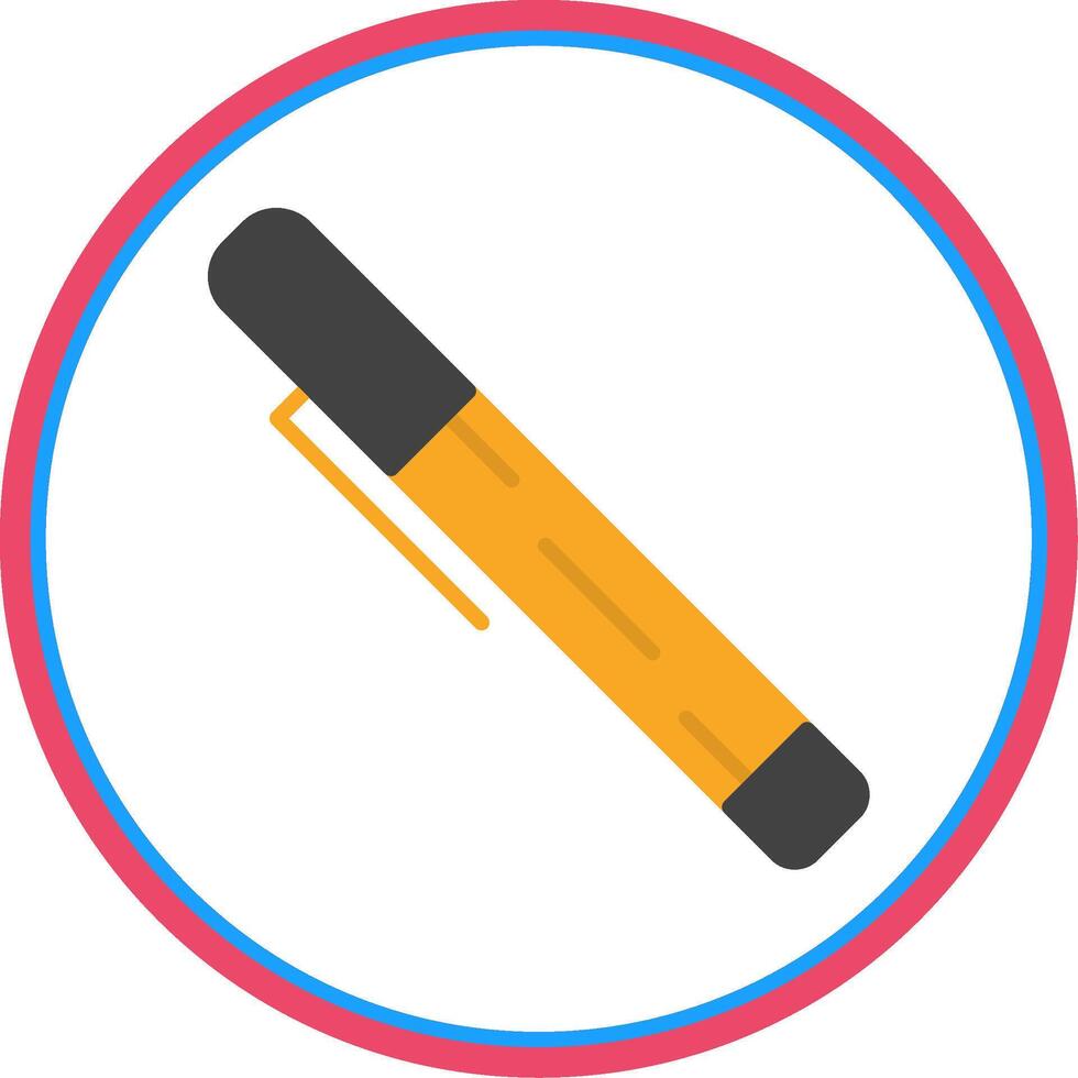 penna platt cirkel ikon vektor