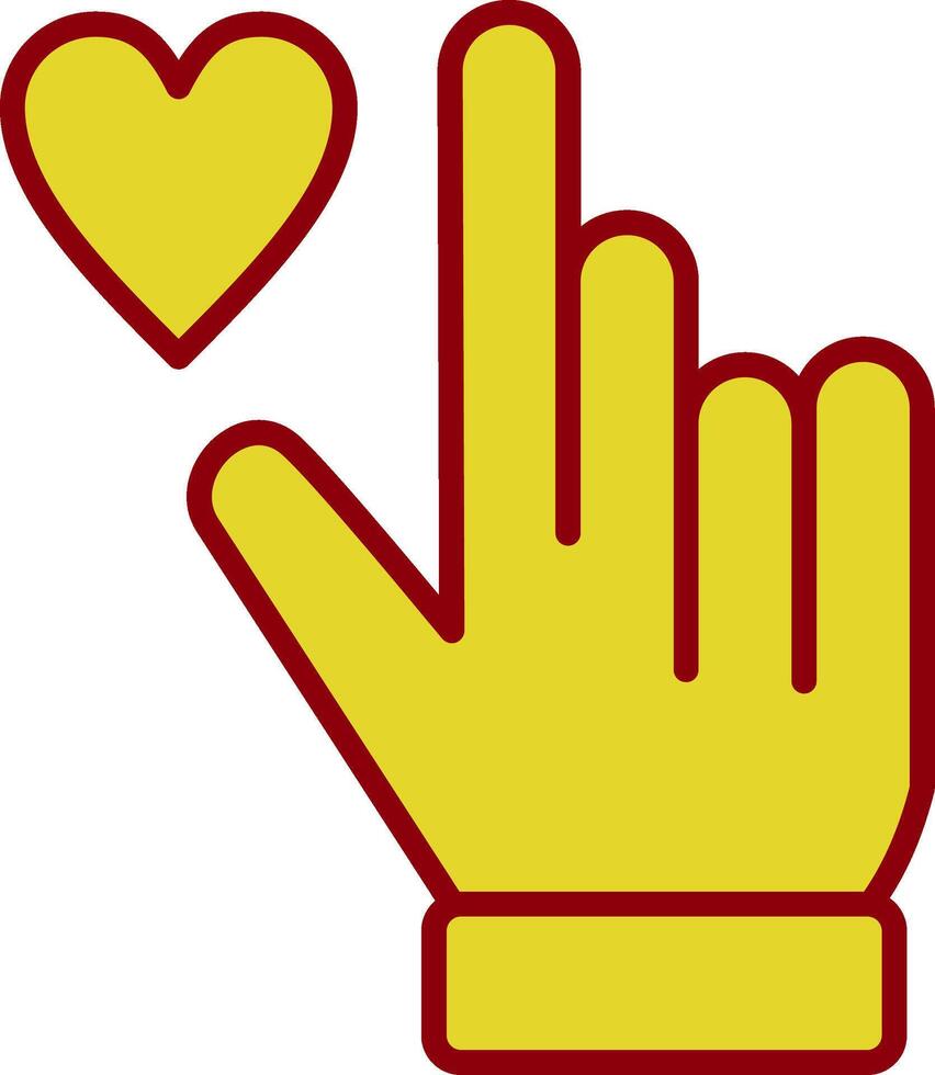 Hand Herz Jahrgang Symbol Design vektor