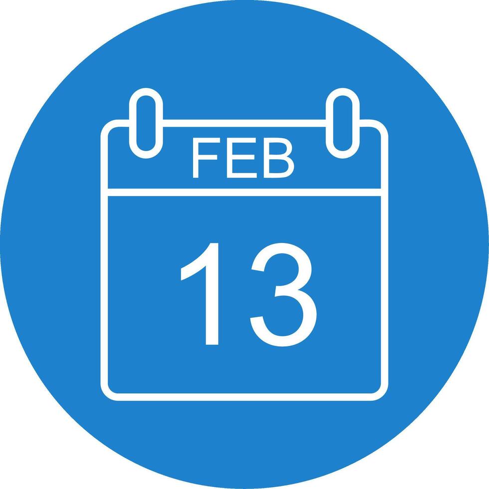 februari mång Färg cirkel ikon vektor