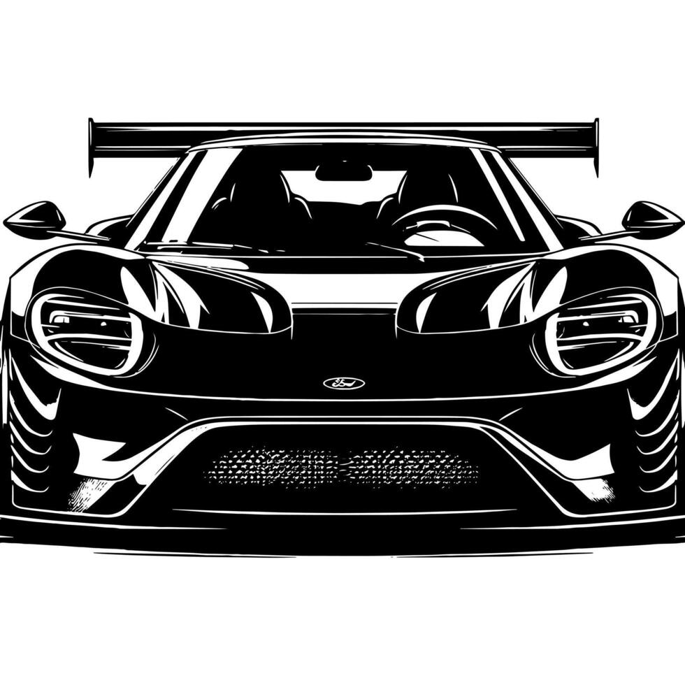 schwarz und Weiß Illustration von ein Hyperauto Sport Auto vektor