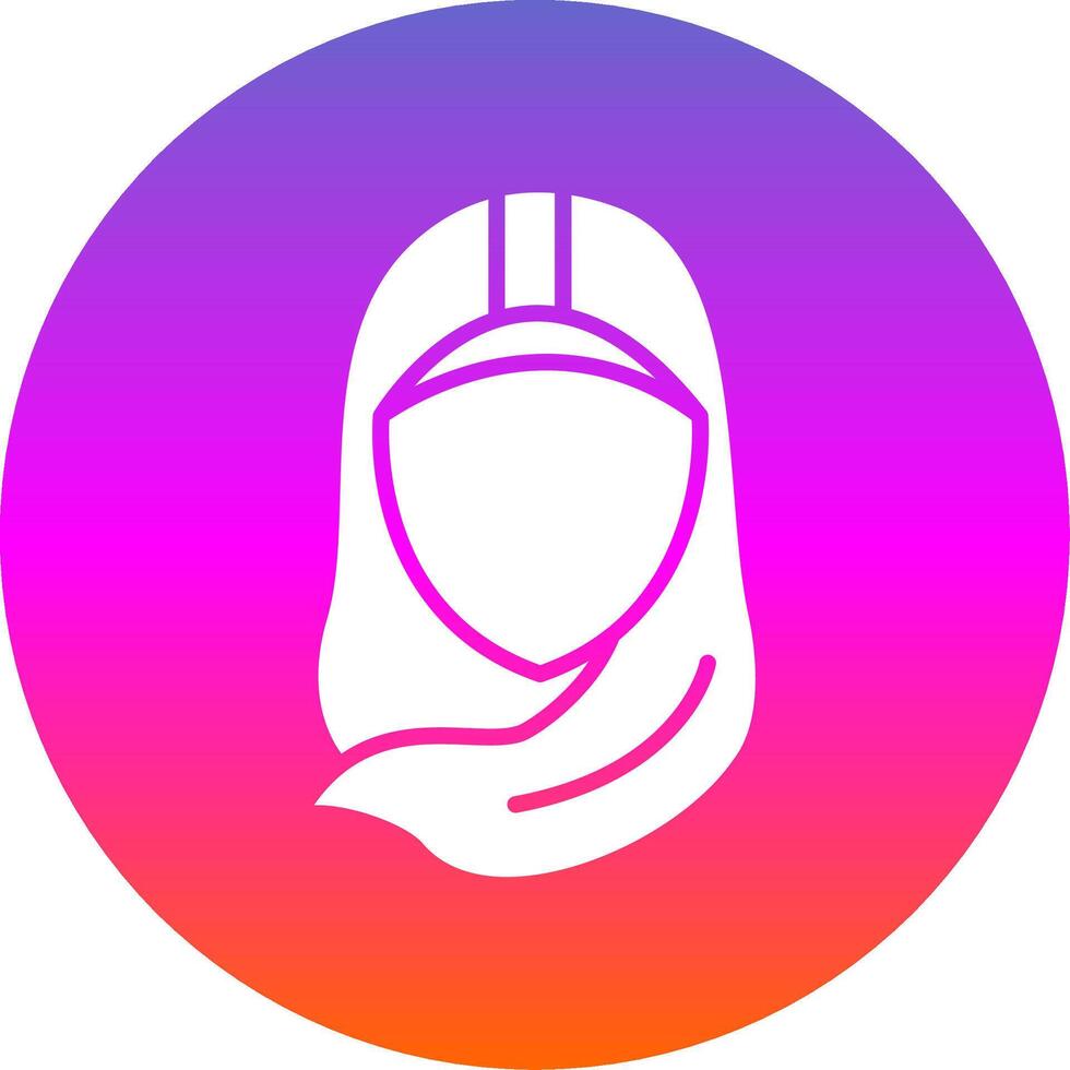 hijab glyf lutning cirkel ikon design vektor
