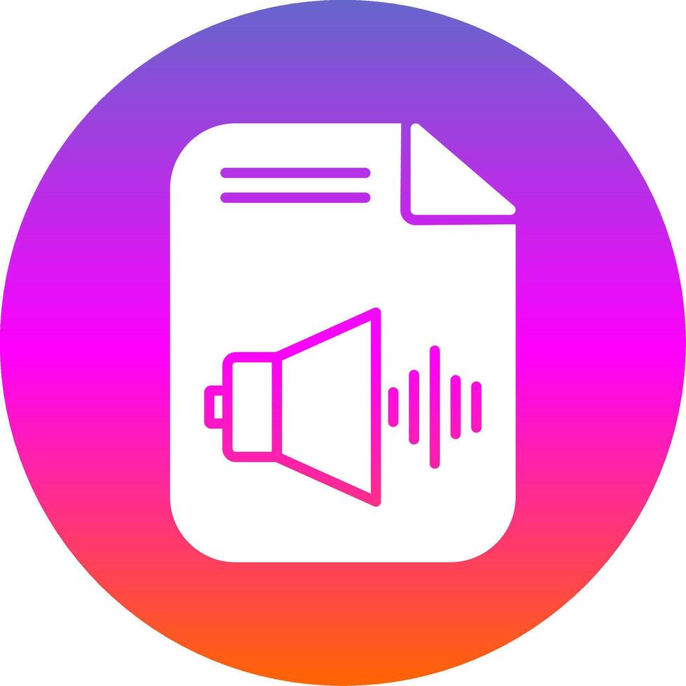 Audio- Datei Glyphe Gradient Kreis Symbol Design vektor