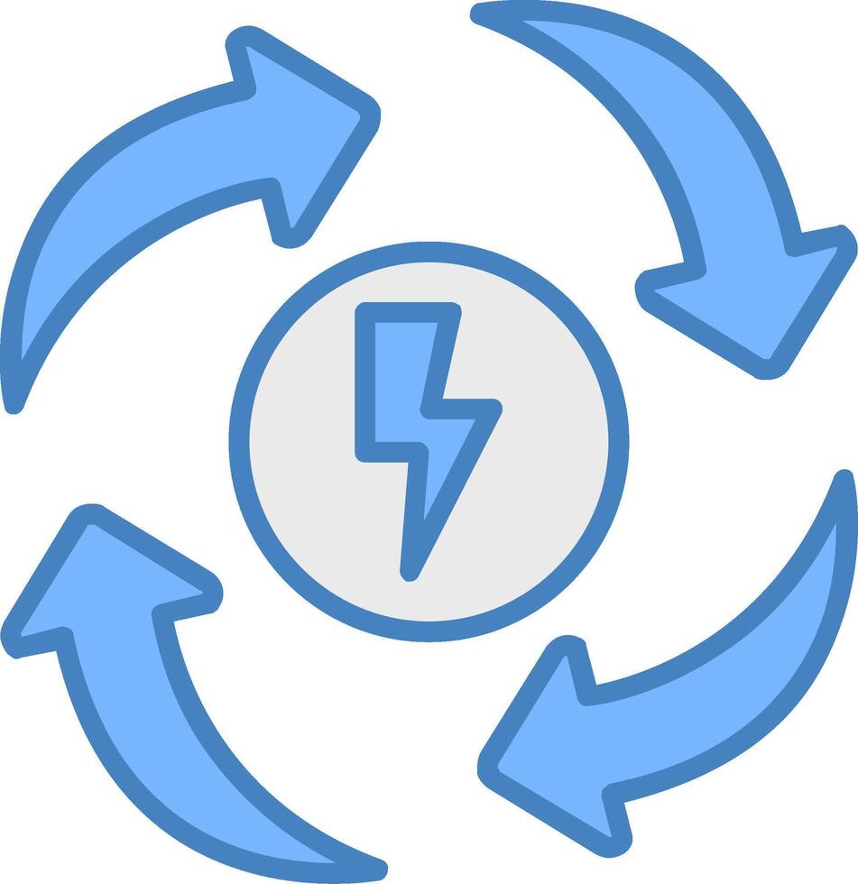 Öko Energie Linie gefüllt Blau Symbol vektor