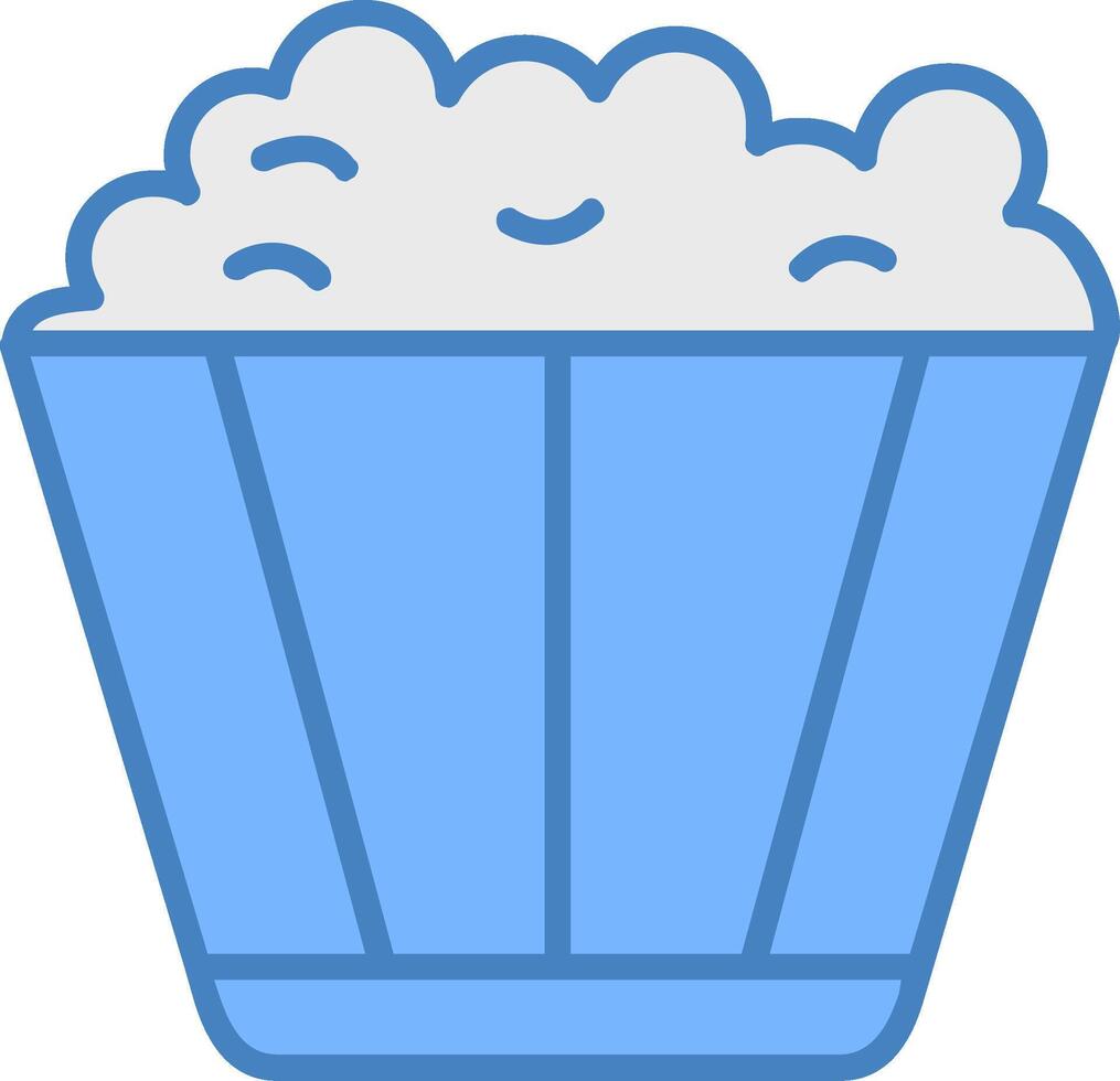 popcorn linje fylld blå ikon vektor
