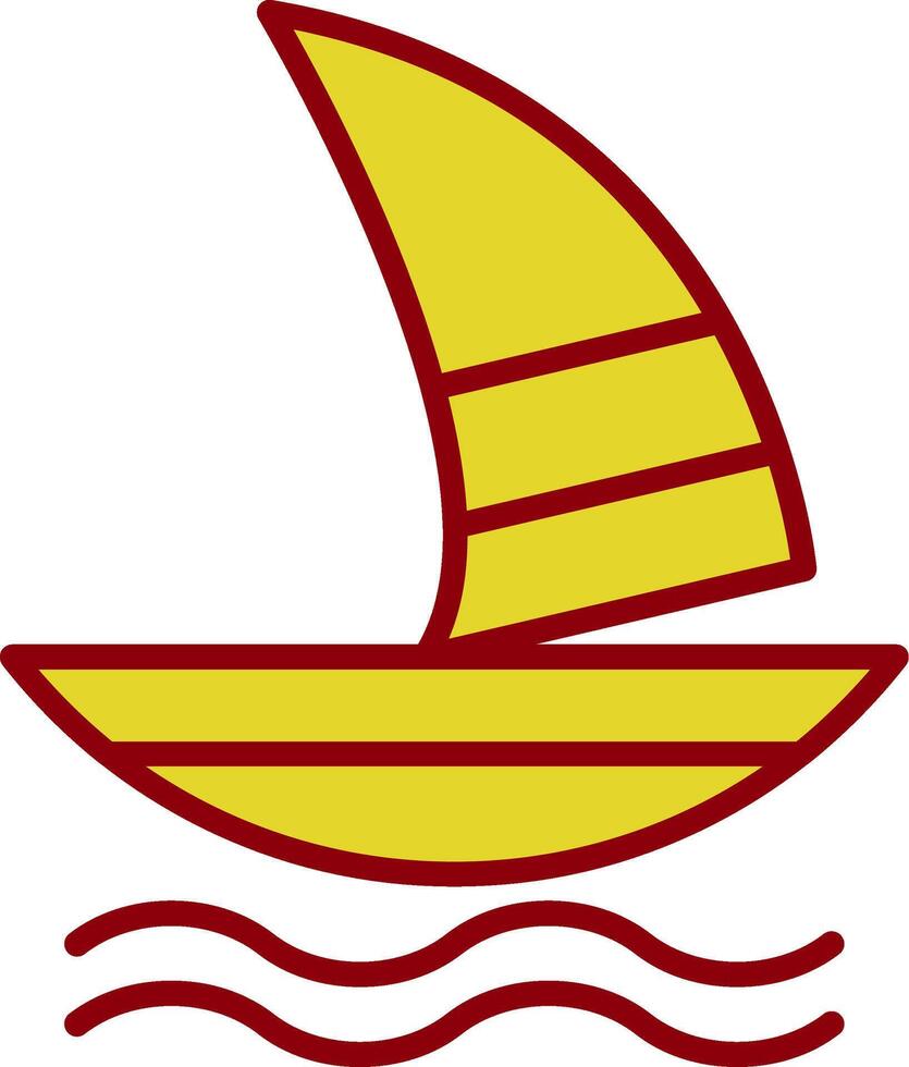 Windsurfen Jahrgang Symbol Design vektor