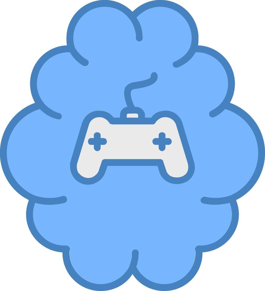 gaming linje fylld blå ikon vektor