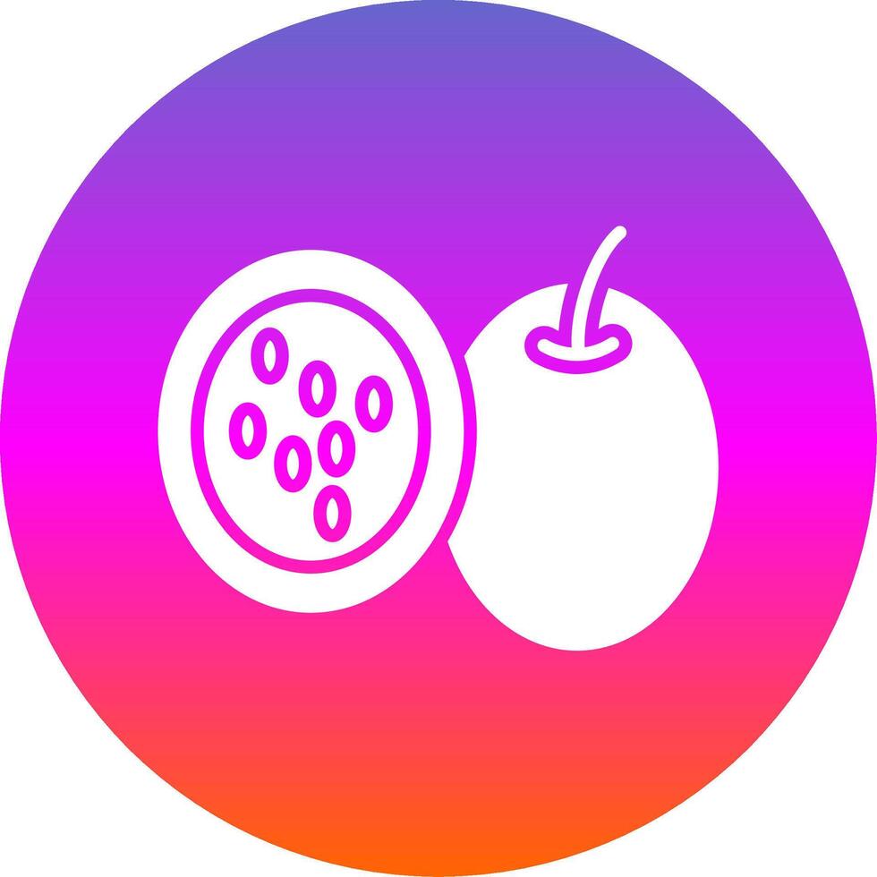 Leidenschaft Obst Glyphe Gradient Kreis Symbol Design vektor