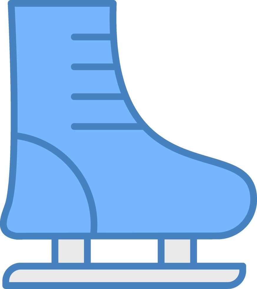 Eis Skaten Linie gefüllt Blau Symbol vektor