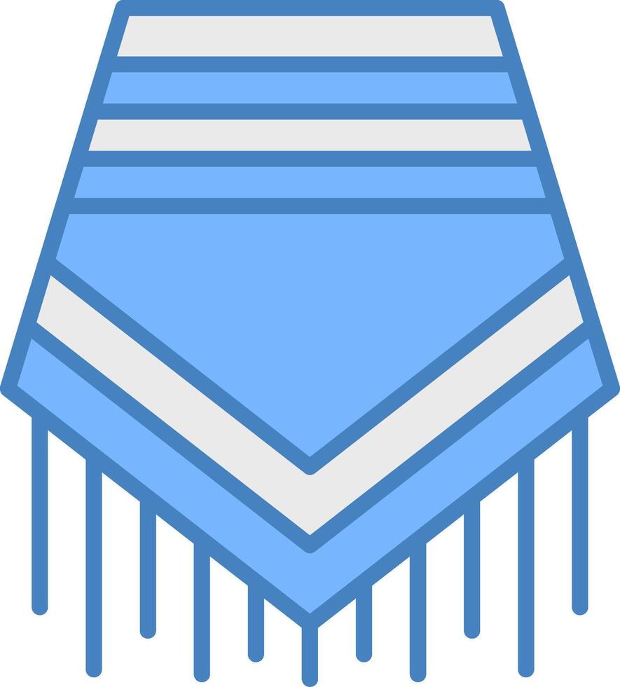 Poncho Linie gefüllt Blau Symbol vektor