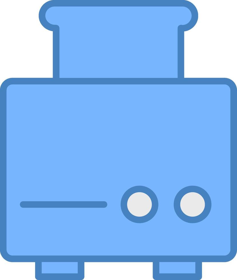 Toaster Linie gefüllt Blau Symbol vektor