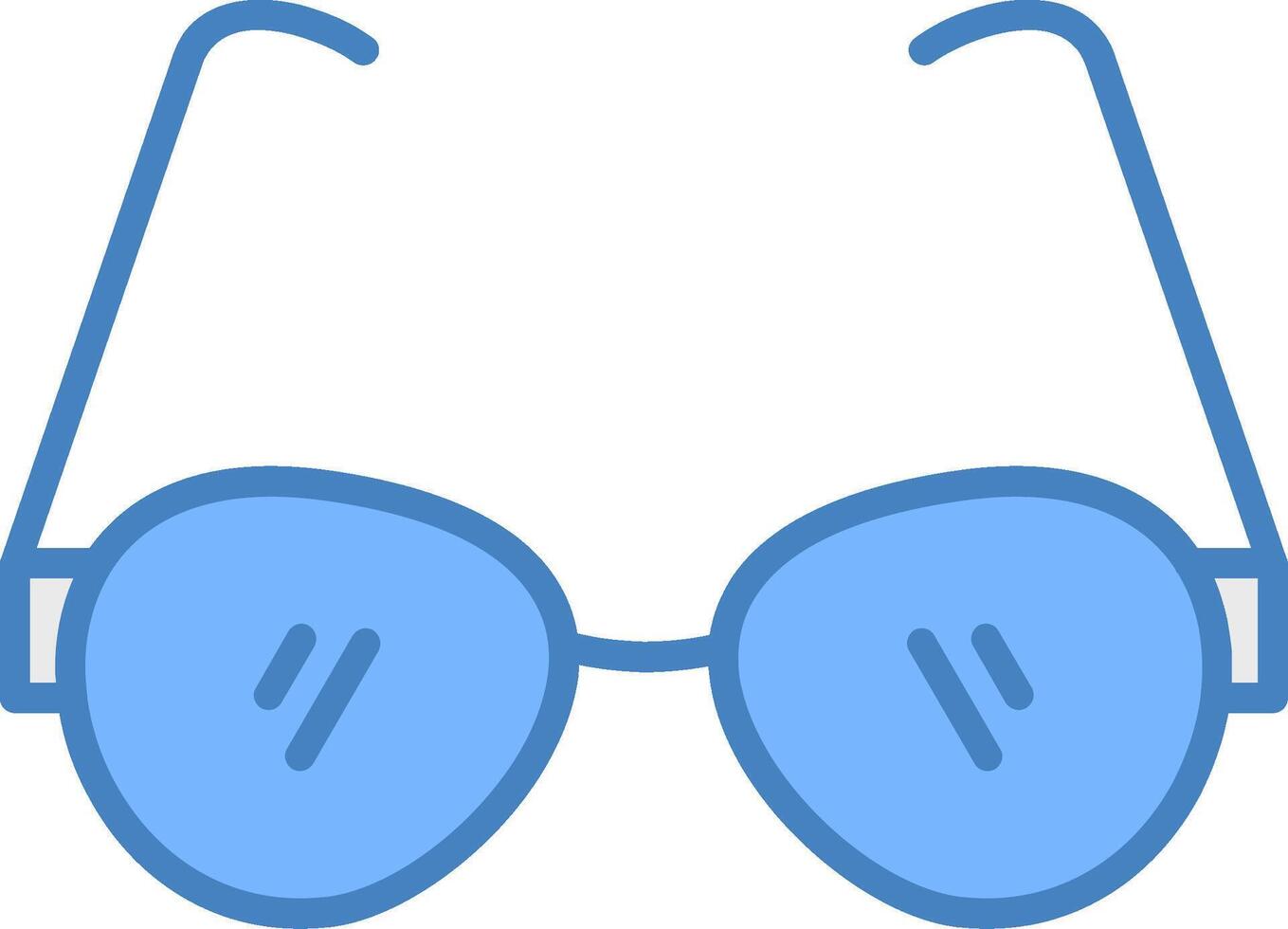 Sonnenbrille Linie gefüllt Blau Symbol vektor