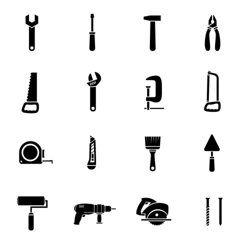 Werkzeuge Icons Set vektor