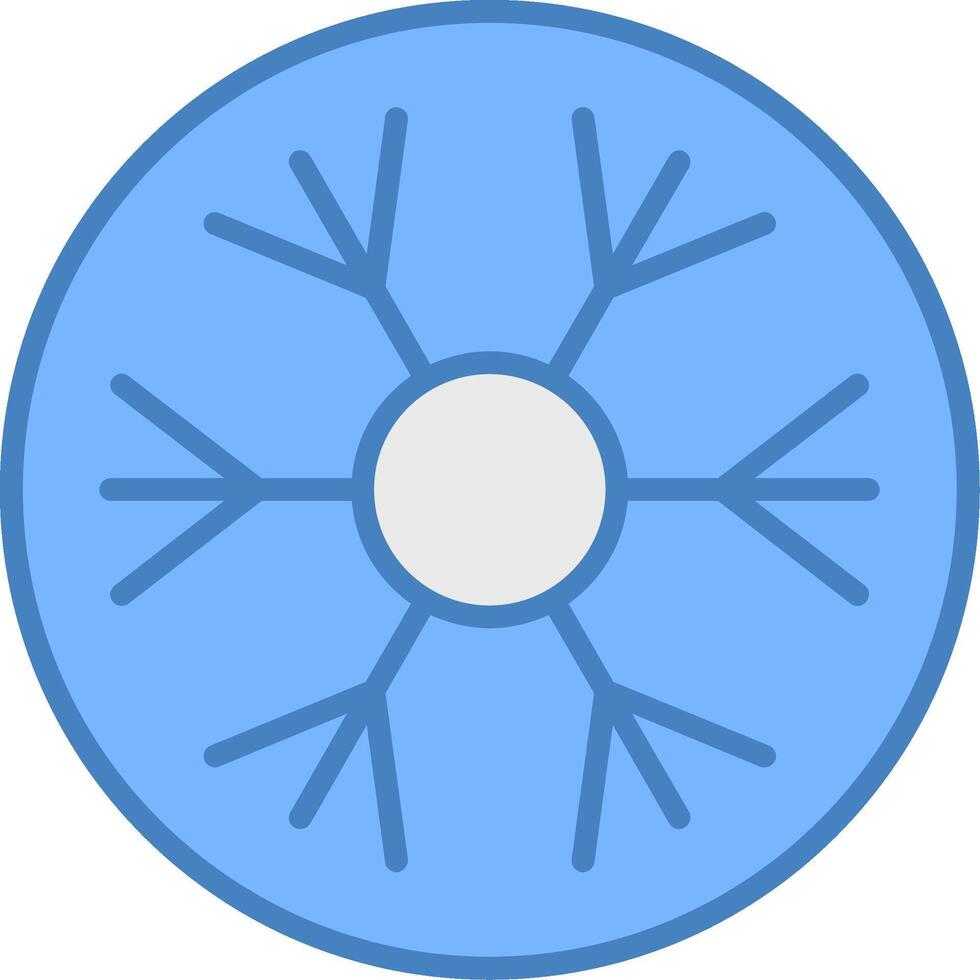 Schneeflocke Linie gefüllt Blau Symbol vektor
