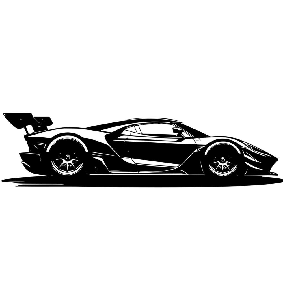 schwarz und Weiß Illustration von ein Hyperauto Sport Auto vektor