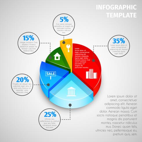 Kreisdiagramm Immobilien Infografik vektor