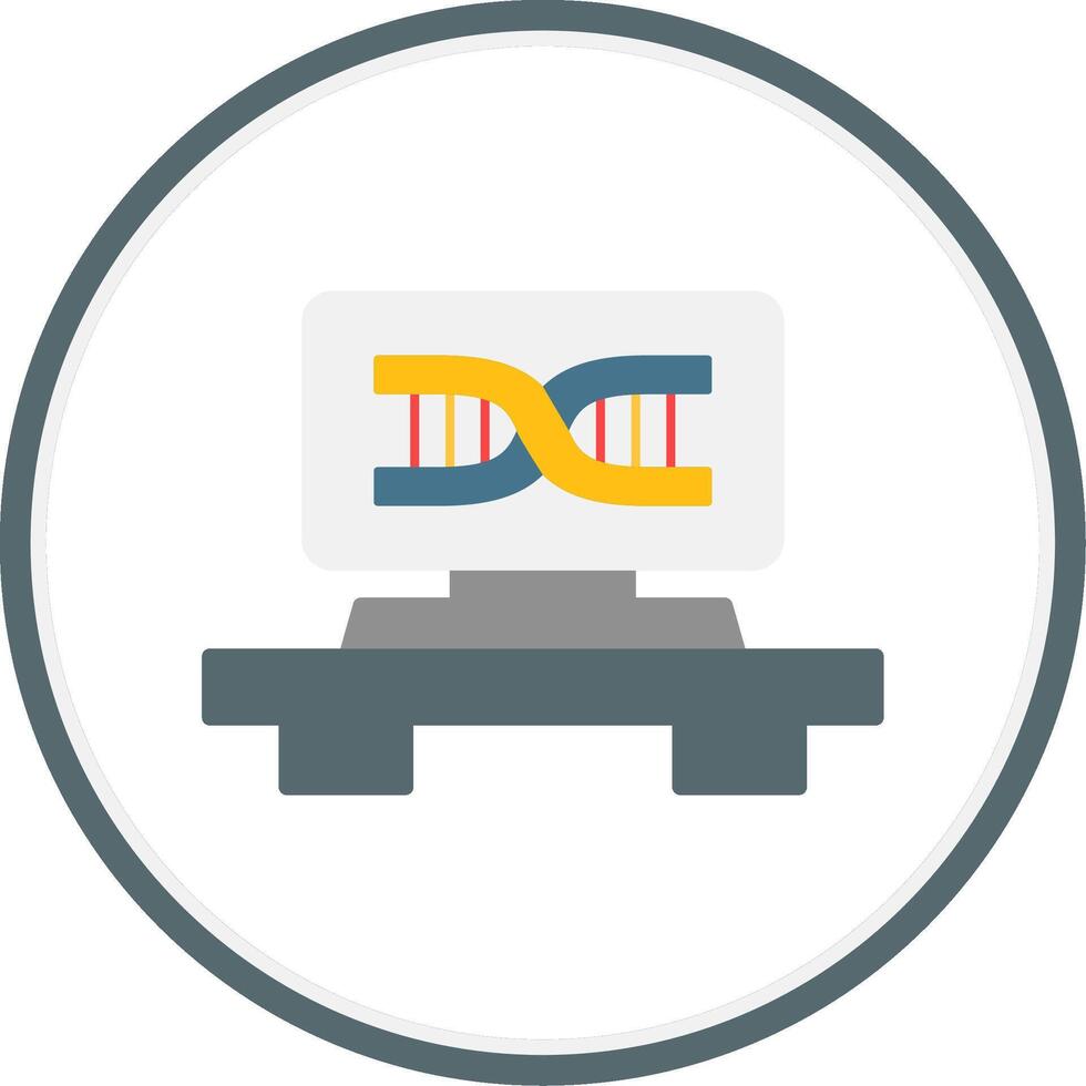 dna strå platt cirkel ikon vektor