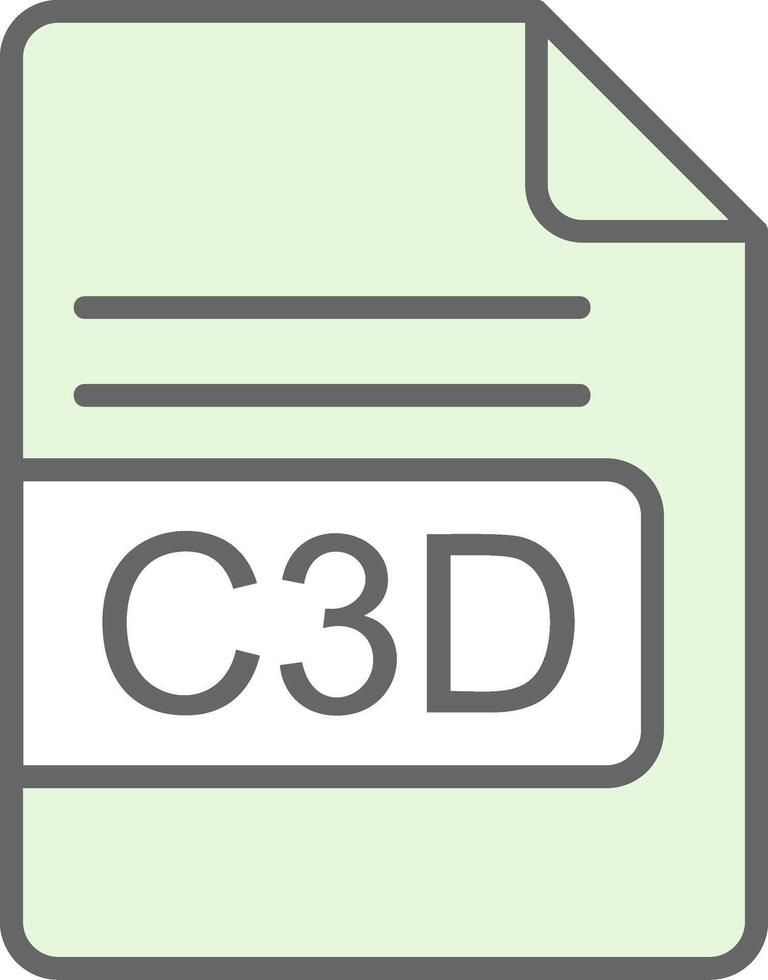 c3d Datei Format Stutfohlen Symbol Design vektor