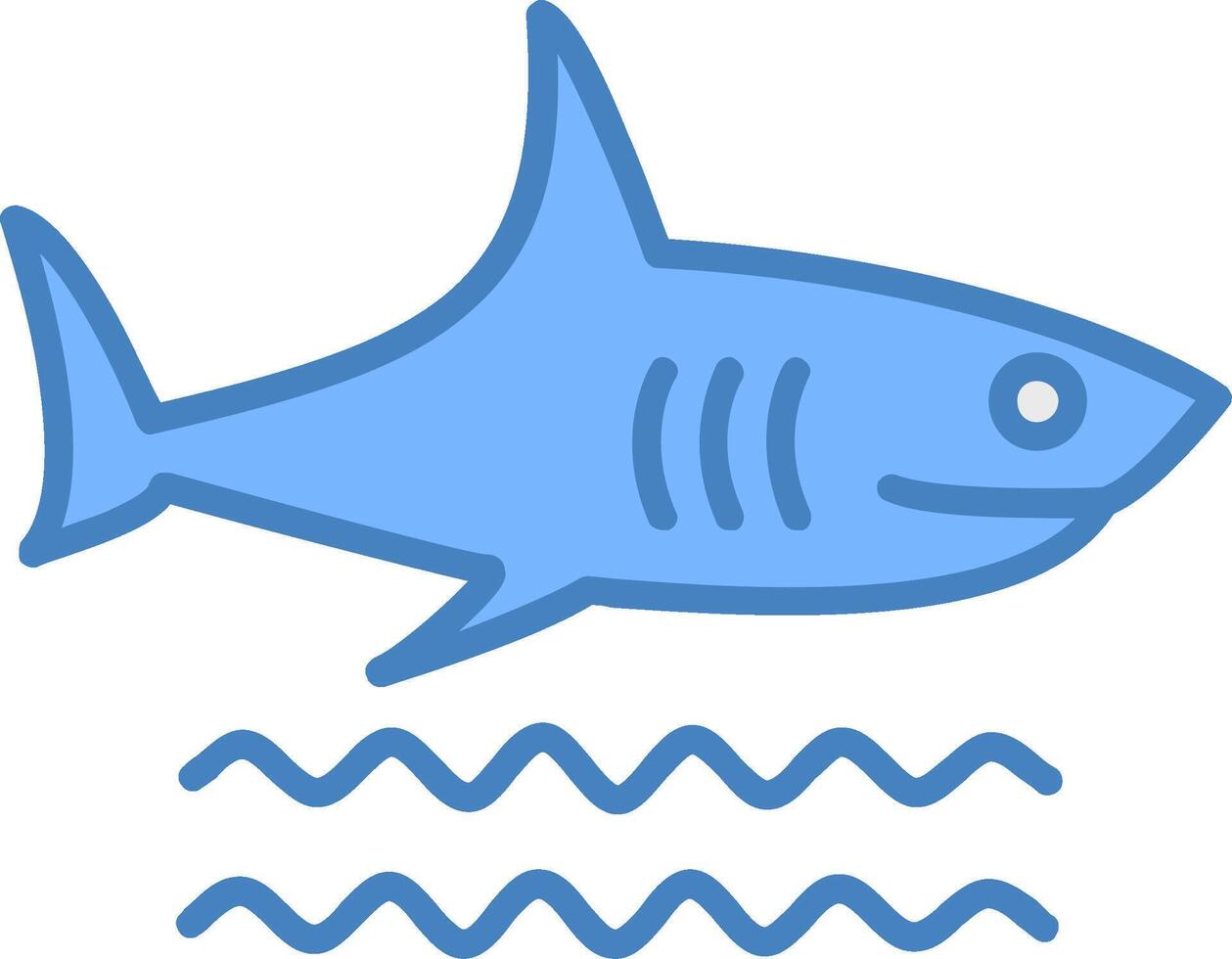 Hai Linie gefüllt Blau Symbol vektor