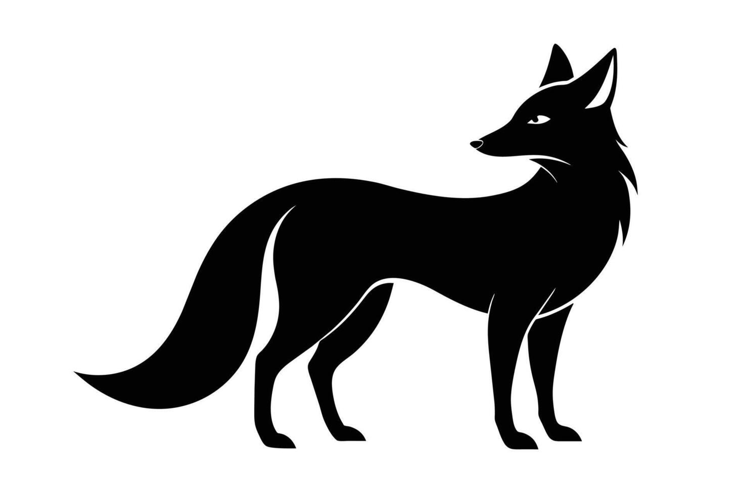 Fuchs schwarz Symbol auf Weiß Hintergrund. Fuchs Silhouette vektor