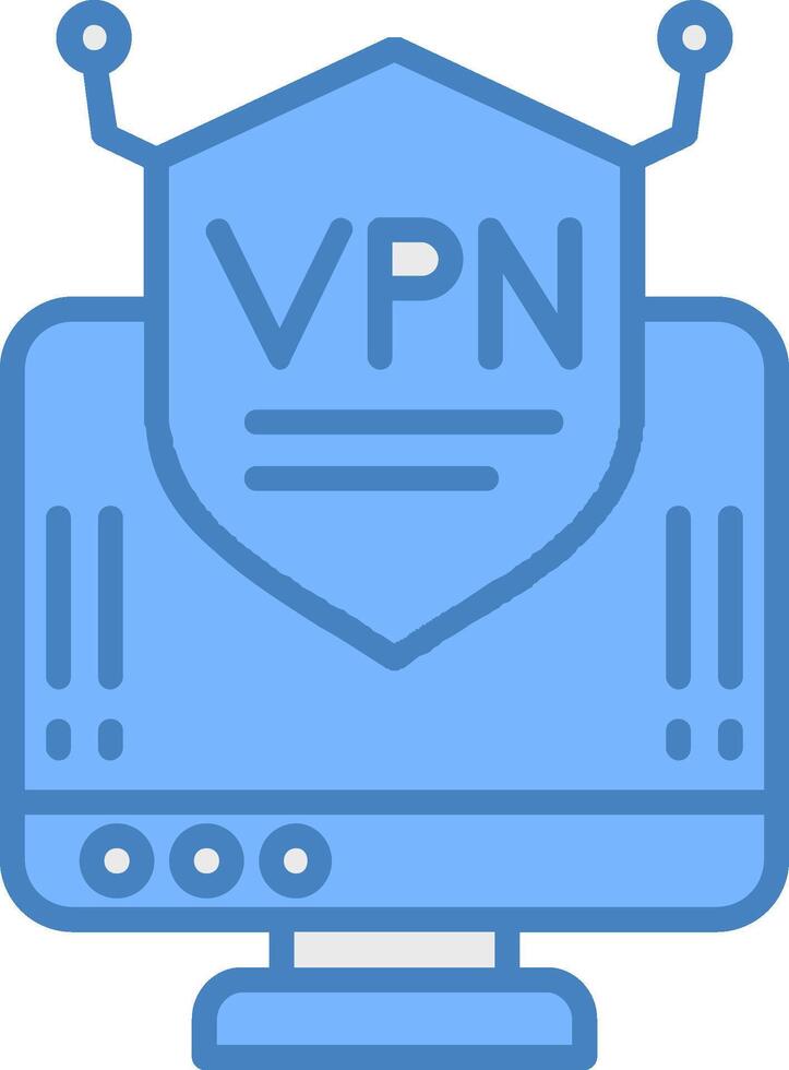 vpn Linie gefüllt Blau Symbol vektor