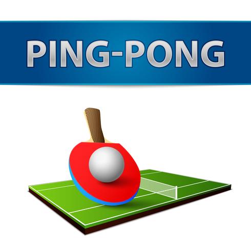 Emblem für Tischtennis-Pingpong-Schläger vektor