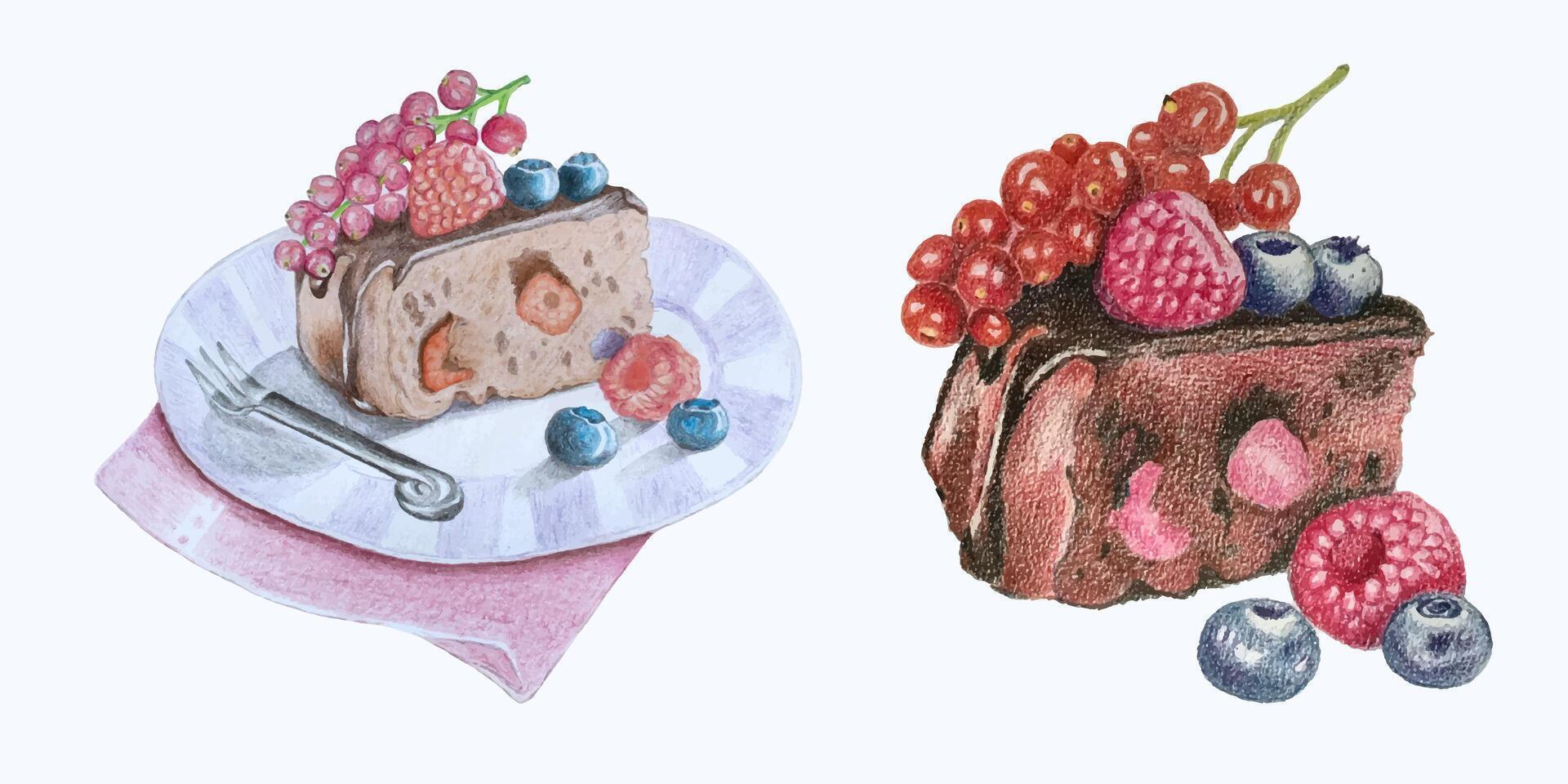 süß Aquarell Bäckerei Clip Art - - herunterladen Bäckerei Illustration vektor