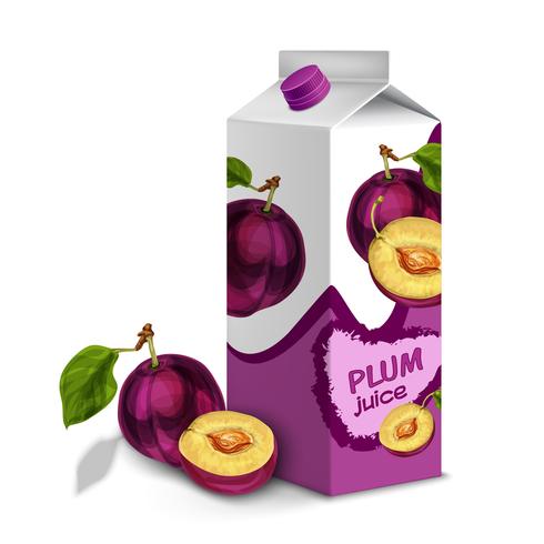 Juice pack plommon vektor