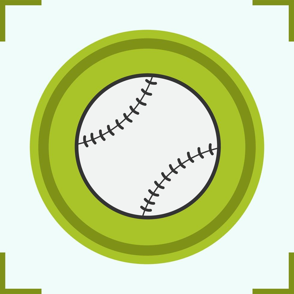 Baseball-Ball-Farbsymbol. Softball-Ball. isolierte Vektorillustration vektor