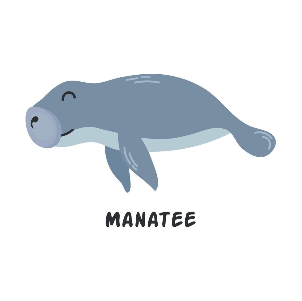 manatee ikon ClipArt avatar logotyp isolerat illustration vektor