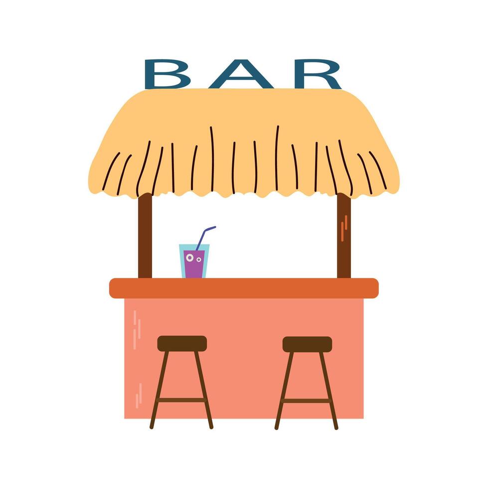 Tiki Bar Symbol Clip Art Benutzerbild Logo isoliert Illustration vektor