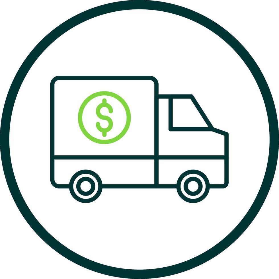 Geld Transport Linie Kreis Symbol Design vektor