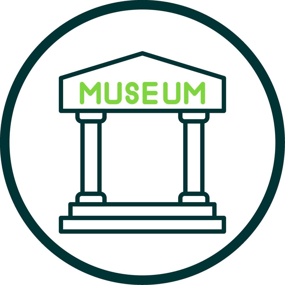 museum linje cirkel ikon design vektor