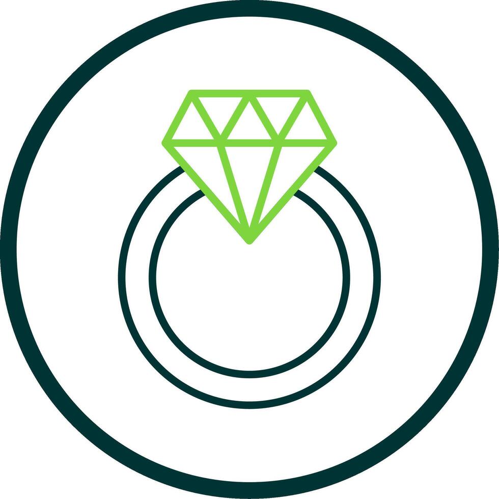 Diamant Ring Linie Kreis Symbol Design vektor