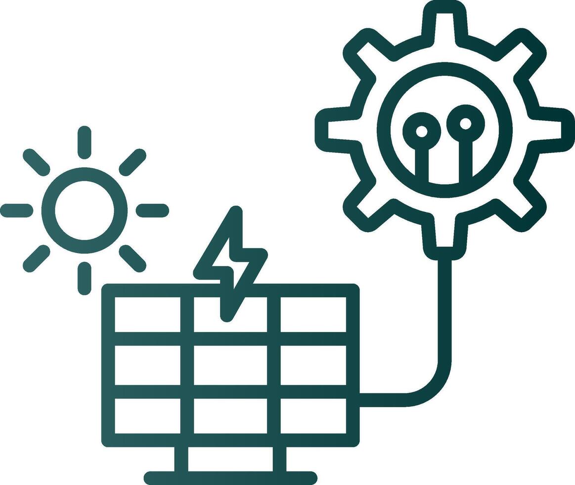 Symbol für den Gradienten der Solarpanel-Linie vektor