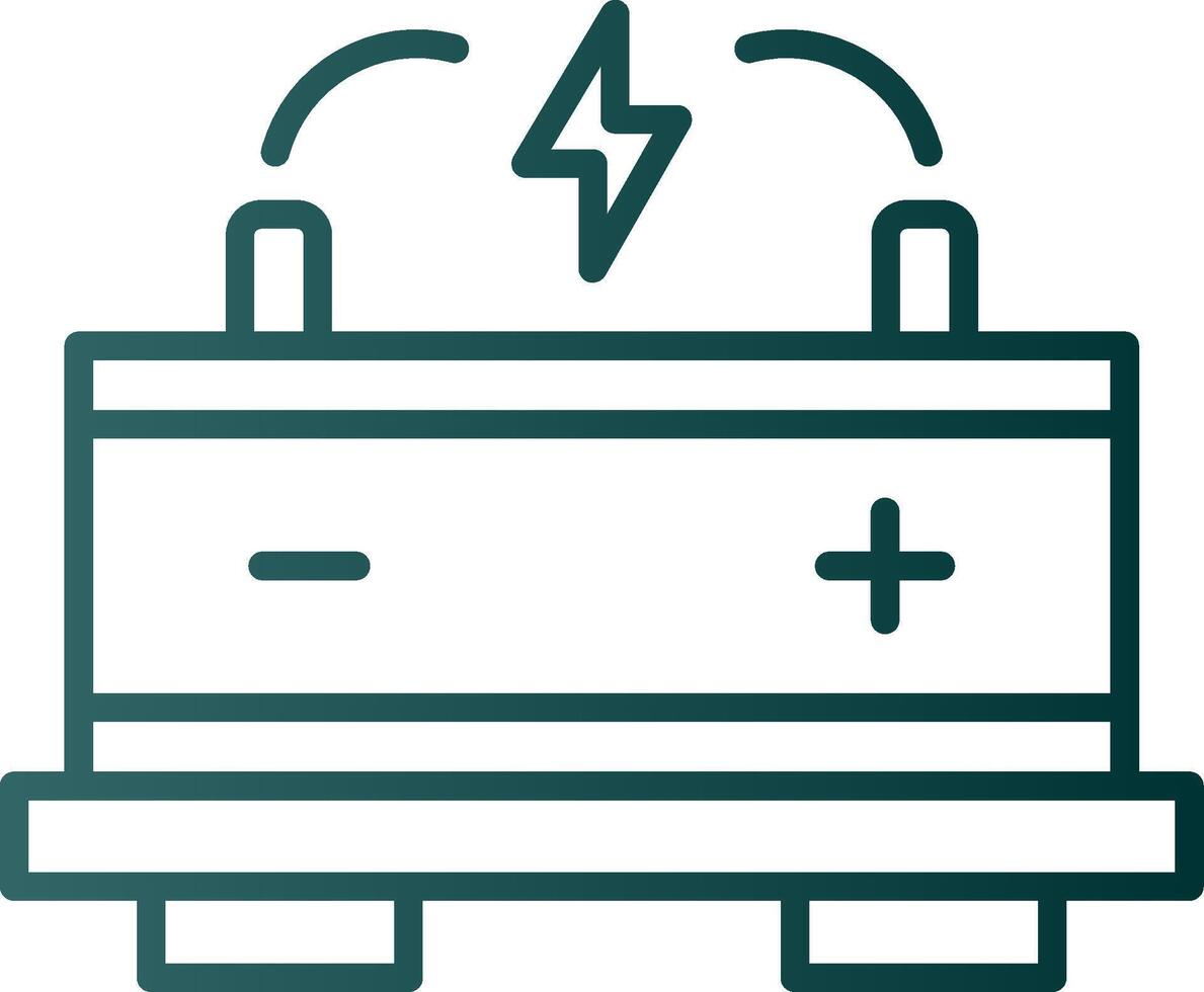 Symbol für Farbverlauf der Autobatterielinie vektor