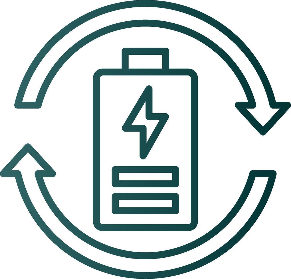 Symbol für den Gradienten der Öko-Batterielinie vektor