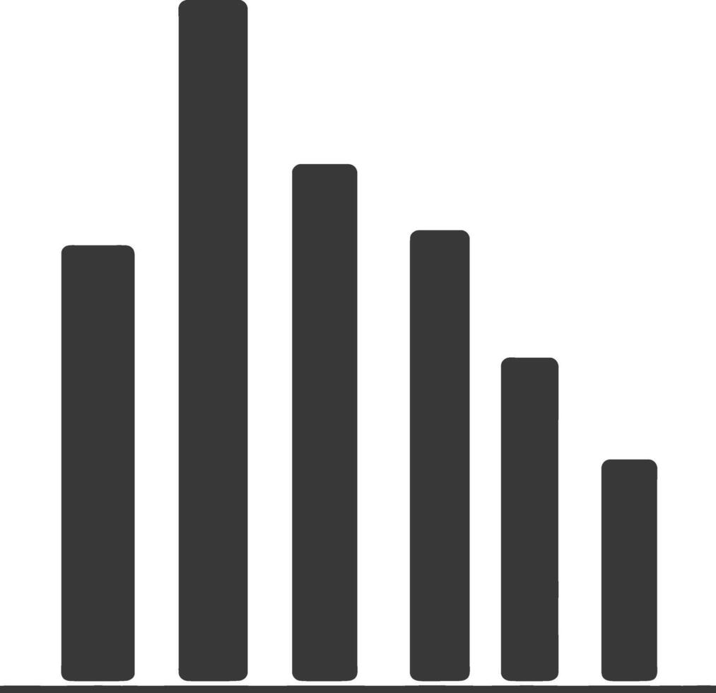 Silhouette Infografik Bar Graph Wachstum 2d Objekt schwarz Farbe nur vektor