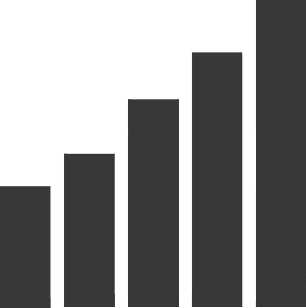 silhuett infographic bar Graf tillväxt 2d objekt svart Färg endast vektor