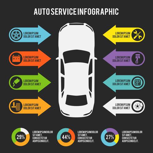 Automatisk tjänst infografisk vektor